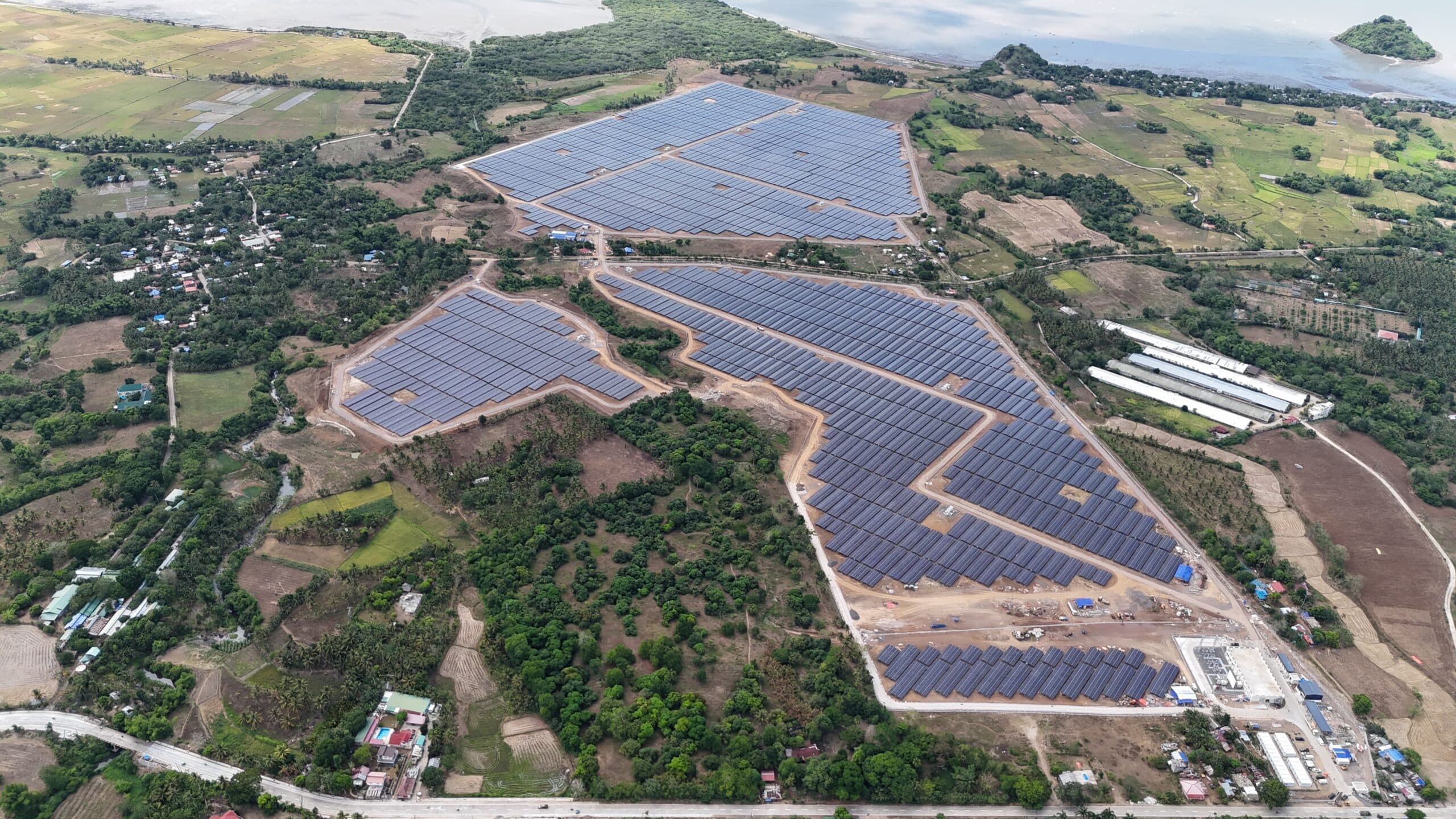 The Calabanga solar power project seen from the air